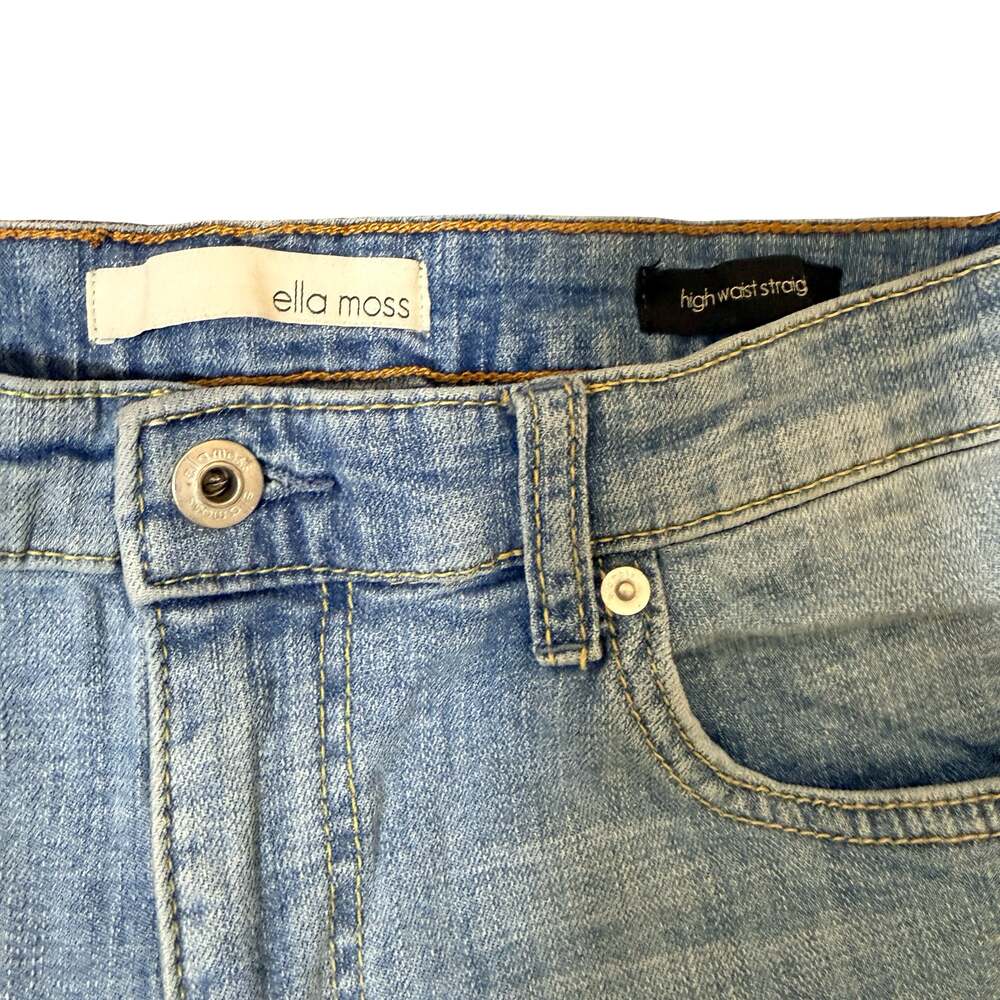 ella moss jeans womens junior size 12/31 high waist straight stretch denim blue - Picture 2 of 6